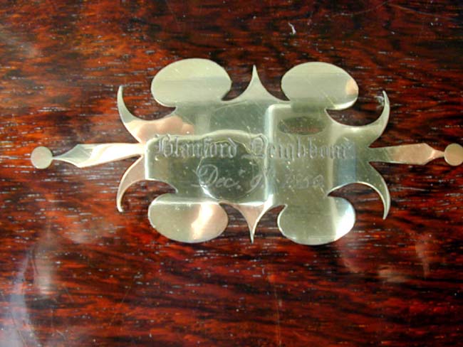 A Fine Brass-Bound Rosewood Writing Box inscribed 'Blandford Neighbor, December 9, 1850' — image 4