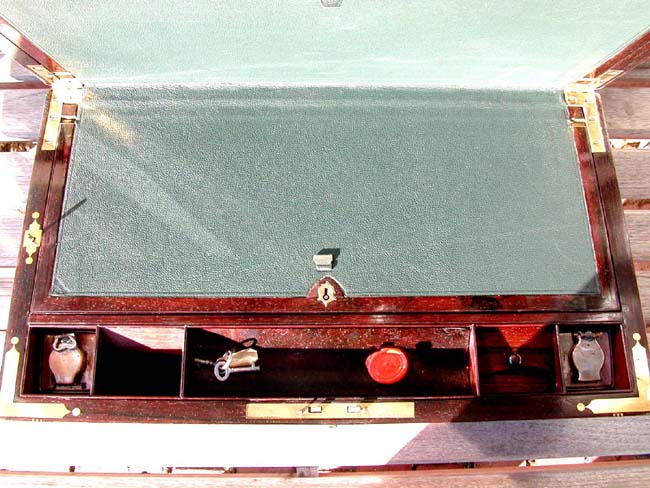 A Fine Brass-Bound Rosewood Writing Box inscribed 'Blandford Neighbor, December 9, 1850' — image 5