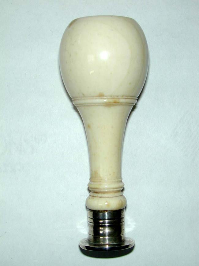 An Early 18th century Silver-Mounted Ivory Desk Seal with the arms of Sir John Shuckburgh