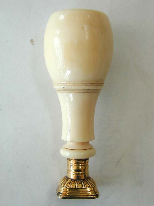 A RARE Gold Mounted Ivory Desk Seal Owned and Used by the Vice Chamberlain of England under King William IV circa 1830.