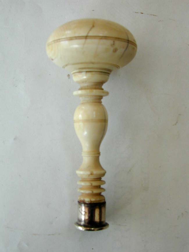 A Late 17th century Silver-Mounted Ivory Seal having the arms of John de Coussmaker