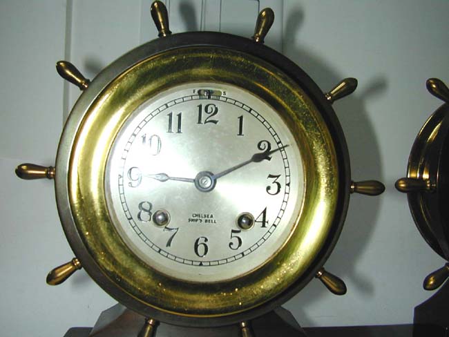 A Chelsea Ship's Bell Clock and Barometer Set circa 1930. — image 3