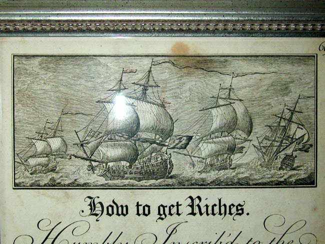 A Wonderful 18th century Engraving entitled 'HOW TO GET RICHES Humbly Inscribed to the British Nation' published in 1736. — image 2