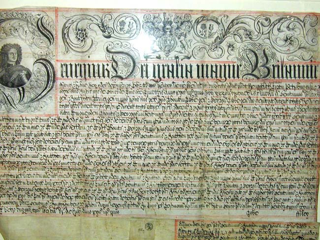 A fine George I Initial Letter Portrait Document in Latin on Vellum Dated July 6, 1715 — image 3