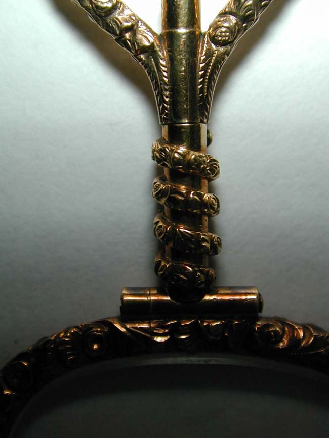 A Beautiful Georgian Gold plated Quizzer Eye Glass Magnifier Pendant circa 1800 — image 2