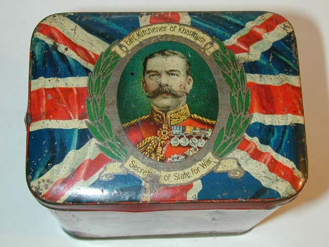 A Lozenze Tin circa 1914 Featuring Portraits of Admiral Sir John Jellicoe, Field Marshall Sir John French and Earl Kitchener of Khartoum, Secretary for War — image 2