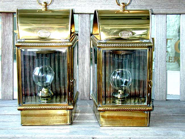 A Fine Pair of Antique Davies Ships' Bulhead Lamps circa 1900 — image 2