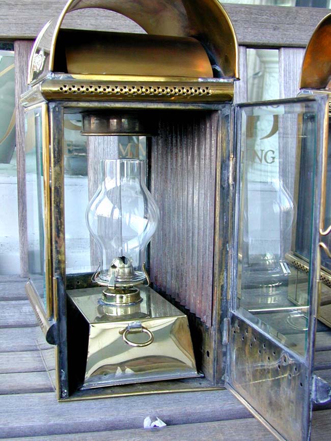 A Fine Pair of Antique Davies Ships' Bulhead Lamps circa 1900 — image 5