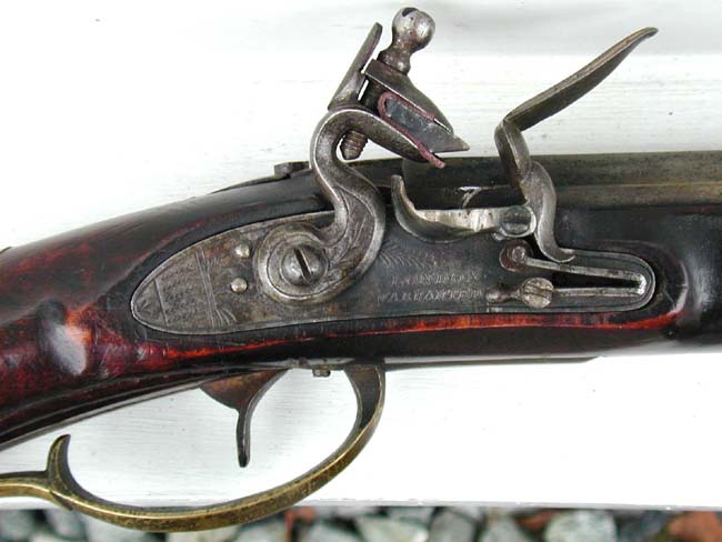 A Fine Late 18th century Relief Carved 'Kentucky' Rifle Attributed to Wolfgang Haga of Reading, Berks County, Pennsylvania, circa 1793. — image 4