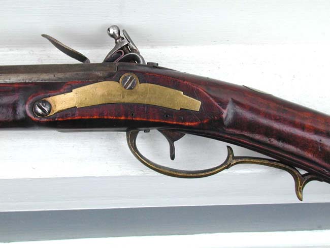 A Fine Late 18th century Relief Carved 'Kentucky' Rifle Attributed to Wolfgang Haga of Reading, Berks County, Pennsylvania, circa 1793. — image 7