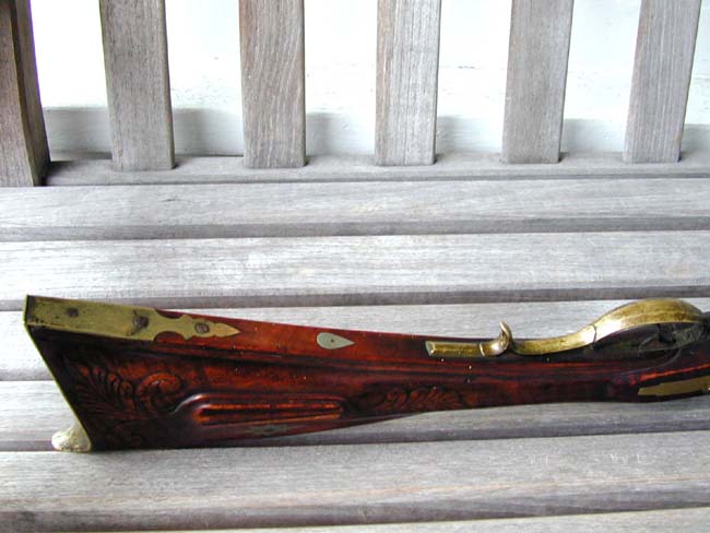 A Fine Late 18th century Relief Carved 'Kentucky' Rifle Attributed to Wolfgang Haga of Reading, Berks County, Pennsylvania, circa 1793. — image 8