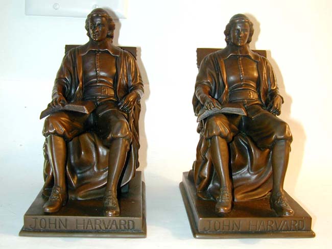 One of the Rarest and Finest Pair of Antique 'JOHN HARVARD' Bookends circa 1900-1915 on the Market Today! Designed by the famous American sculptor Daniel C. French (1850-1931) — image 4