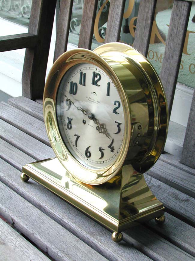 An Exceptionally Fine and Rare Early Chelsea "Commodore" Ship's Bell Clock made in 1909 — image 4