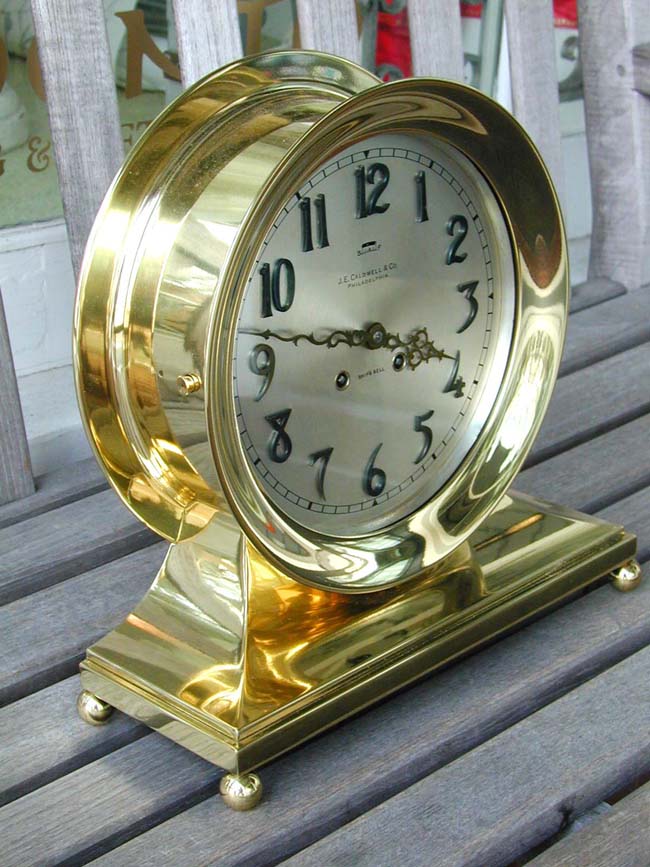 An Exceptionally Fine and Rare Early Chelsea "Commodore" Ship's Bell Clock made in 1909