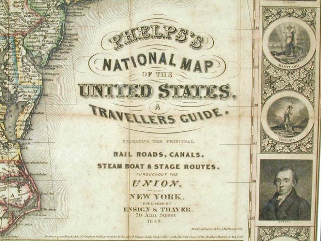 PHELP'S NATIONAL MAP OF THE UNITED STATES published by Ensign & Thayer in 1849 — image 2