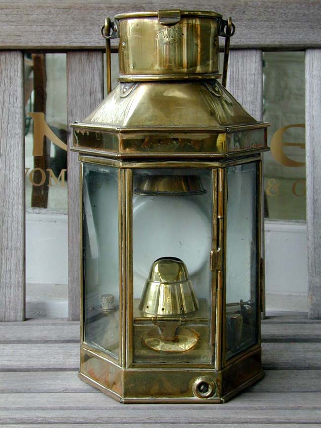 An Early 20th century ship's Bulkhead Lamp signed 'Eli Griffiths & Sons, Birmingham, 1914.'