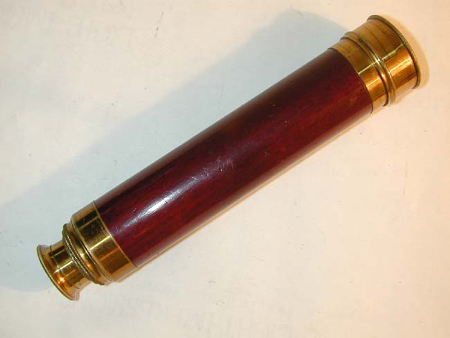 A very nice mid 19th century Mahogany barrelled Three-Draw Telescope