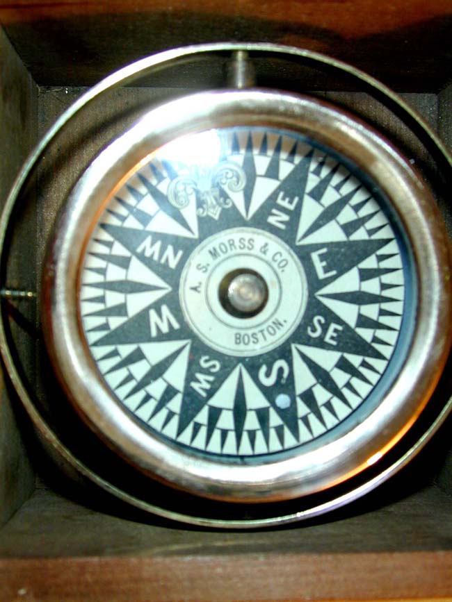 A very nice Dry card Boxed 'DORY' Compass by Anthony S. Morss, Boston, circa 1870