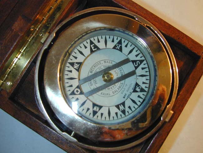 An extremely nice Boxed Ships' Compass by Baker, Melrose, Mass, circa 1896. — image 2