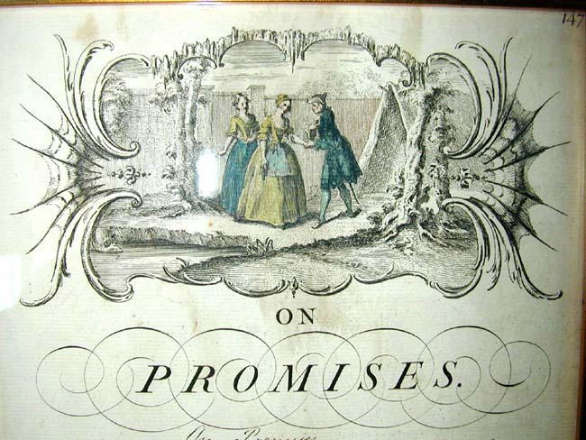 An 18th century engraving entitled 'ON PROMISES' published in 1741 by George Bickham — image 2