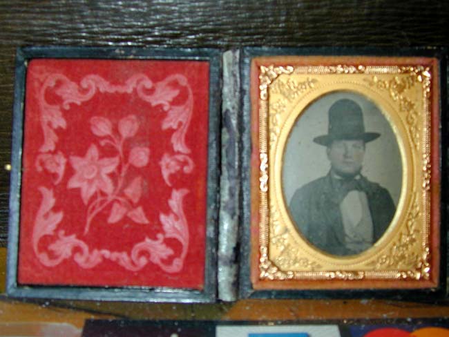 A Mid 19th century Ambrotype Image of a Man wearing a tall hat — image 2