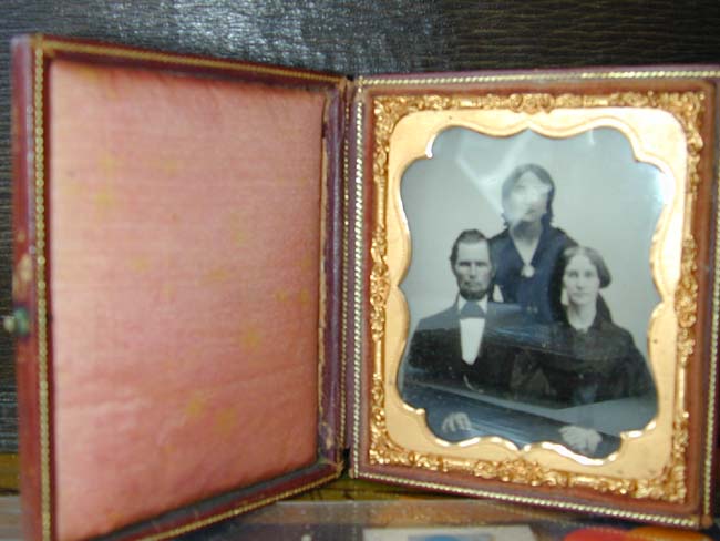 A Good mid 19th century Ambrotype of Two Women and a Man — image 2