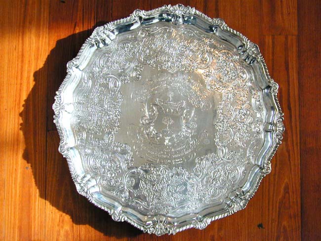 A Regency Irish Silver Presentation Salver by William Nowlan, Dublin, 1818