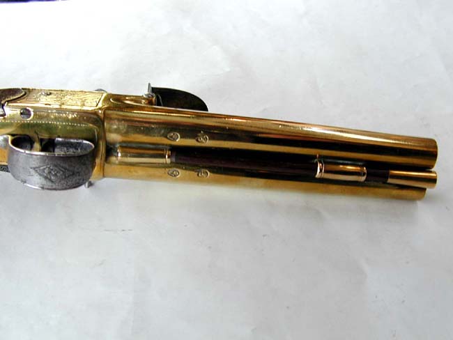 A Magnificent 18th century British Double Barrelled   Silver mounted Flintlock Pistol by John Parkes of London circa 1770. — image 6