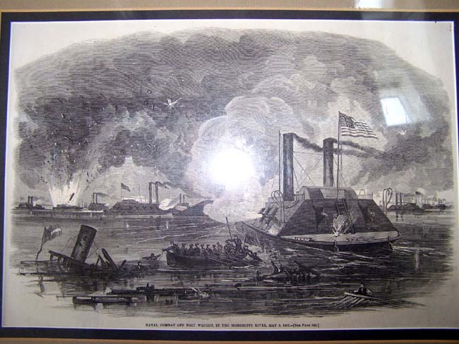A Civil War Period 'HARPER'S WEEKLY' engraving entitled 'Naval Combat off Fort Wright in the Mississippi' dated May 31, 1862. — image 2