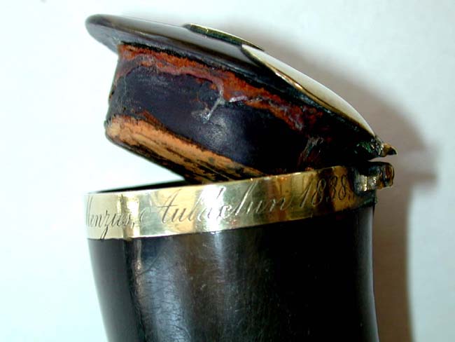 A 19th century Scottish Horn Snuff Mull dated 1838 with Inscription — image 3