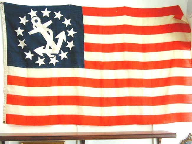 An American 13 Star Yacht Ensign Made by Annin & Co., New York,  circa 1865-1870