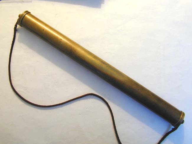 A Civil War Era Brass Map Case Inscribed 'Washington Regiment, A Company, 1867'