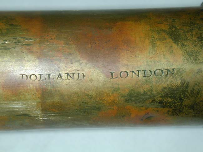 An Early 19th Century Single-Draw Telescope signed "Dolland, London" circa 1800-1820 with its' original hand stitched black leather protective carrying case. — image 2