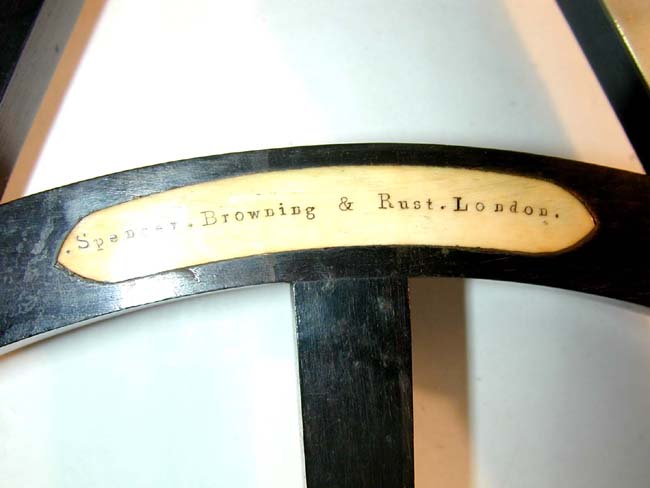 A late 18th or early 19th century Ebony framed Mariner's Octant signed "SPENCER BROWNING & RUST, LONDON," circa 1790-1810. — image 3