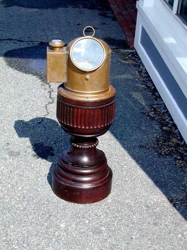 An Early 20th century Compass Binnacle Mounted on a Mahogany Base — image 2