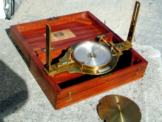 A Very Fine 19th century Surveyor's Vernier Compass by William & Lewis Gurley, Troy, N.Y., circa 1865-1876.