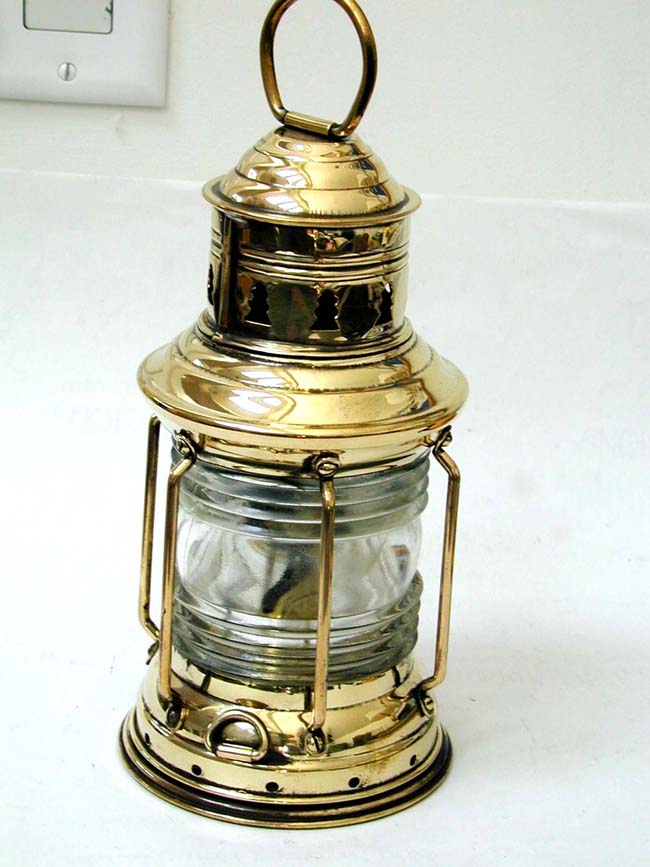 A Superb small brass Anchor Lamp, probably for a Dory, circa 1910.