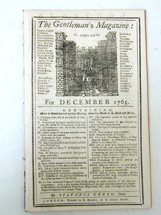 A Contemporary Account of the November 1, 1765 enforcement of the STAMP ACT