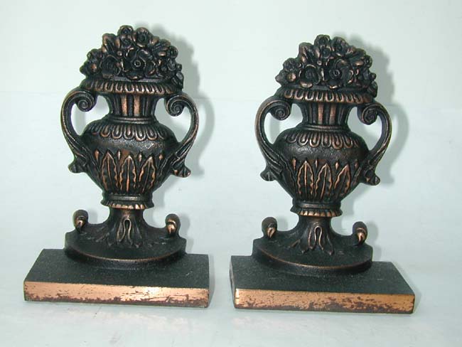 A Pair of Bradley & Hubbard Antique Flower Urn Bookends circa 1920