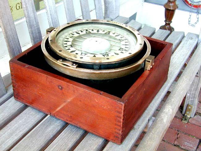 A Large Early 20th Century Boxed 'Ritchie of Boston' Ship's Compass