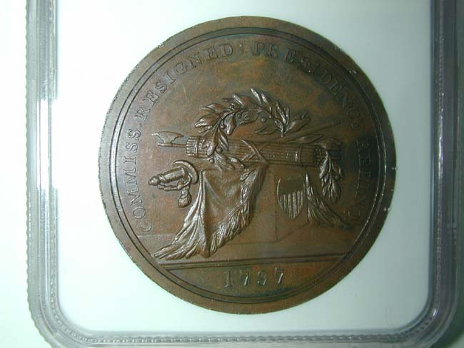A RARE U.S. Mint Striking  of the WASHINGTON Sansom Medal circa 1859-1870 NGC graded MS-64 — image 2