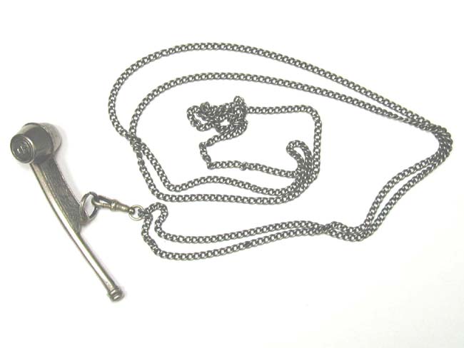 A Late 19th century British Navy Bosun's Whistle with its original 'Gunners' chain — image 2