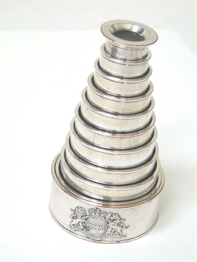 A fine early 19th century Silver Plated NINE Draw Pocket Telescope stamped "Warris Patent"