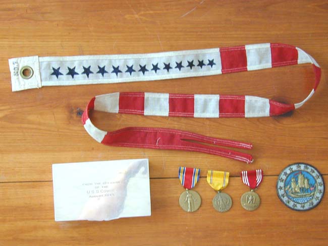The Commissioning Pennant and other Memorabilia from the U.S.S. Cowie circa 1942 — image 3