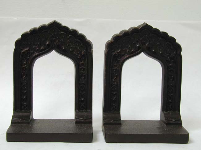 A Pair of antique Bradley & Hubbard Bookends in the form of a Hindu archway