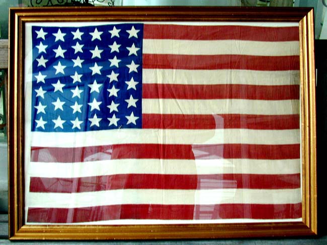A Fine and Rare 39 Star Flag circa 1889, now elegantly framed