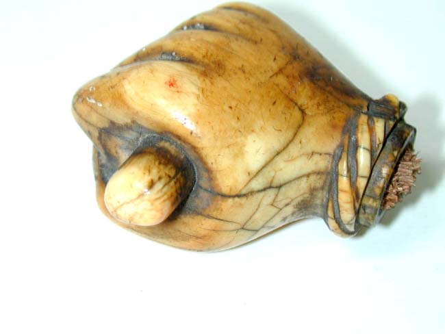 A Wonderful 19th century Sailor-Carved Whale  Ivory 'Clenched Fist' cane knob circa 1840 — image 3