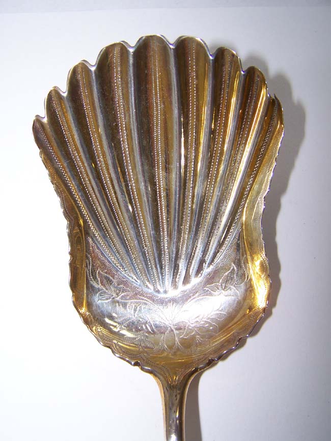 A fine American Sterling Silver Serving Spoon by Bailey & Co., Patented in 1863