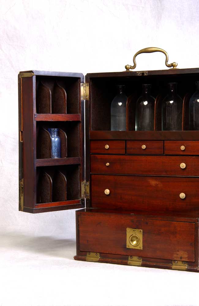 Brass Mounted Mahogany Ship Captain's Medicine Chest circa 1800 - 1830
