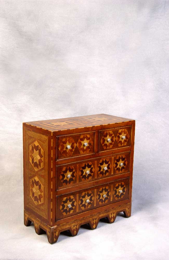 American Inlaid Folk Art Spice Cabinet circa 1890